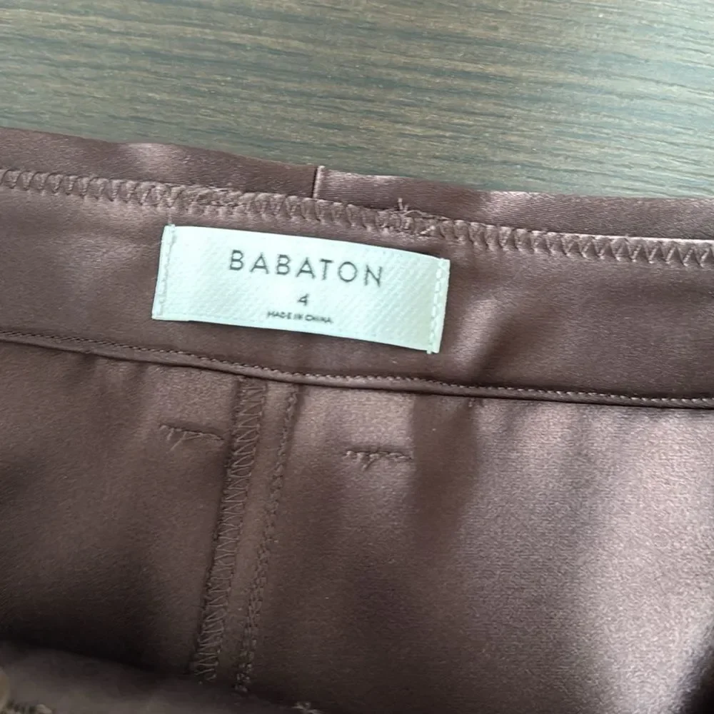 BABATON refined silk cargo pants, chocolate